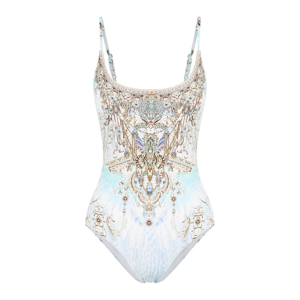 Camilla Gatspy's Girl Scoop Neck One Piece Swimsuit NWT XS